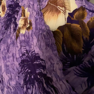 Hibiscus Collection Hawaii Purple Smocked Tank Top Mini Dress