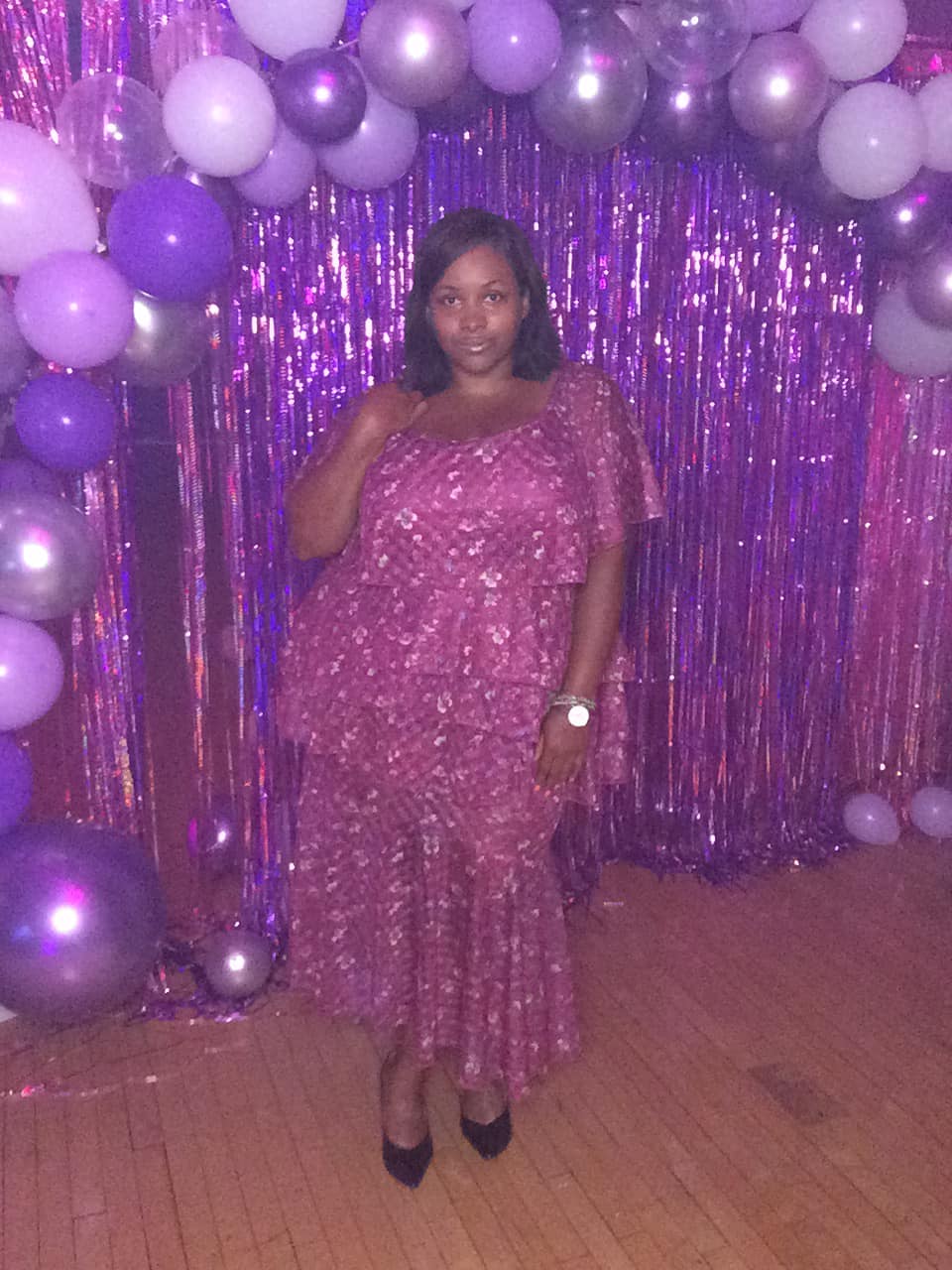 70's PLUS SIZE Purple Tea Party Tiered Disco Dress Fits 3x-4x best