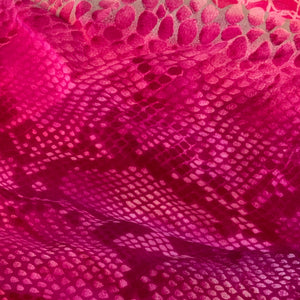 Y2K Vintage Adrienne Vittadini Pink Snake Print Silk Scarf Barbie Accessories
