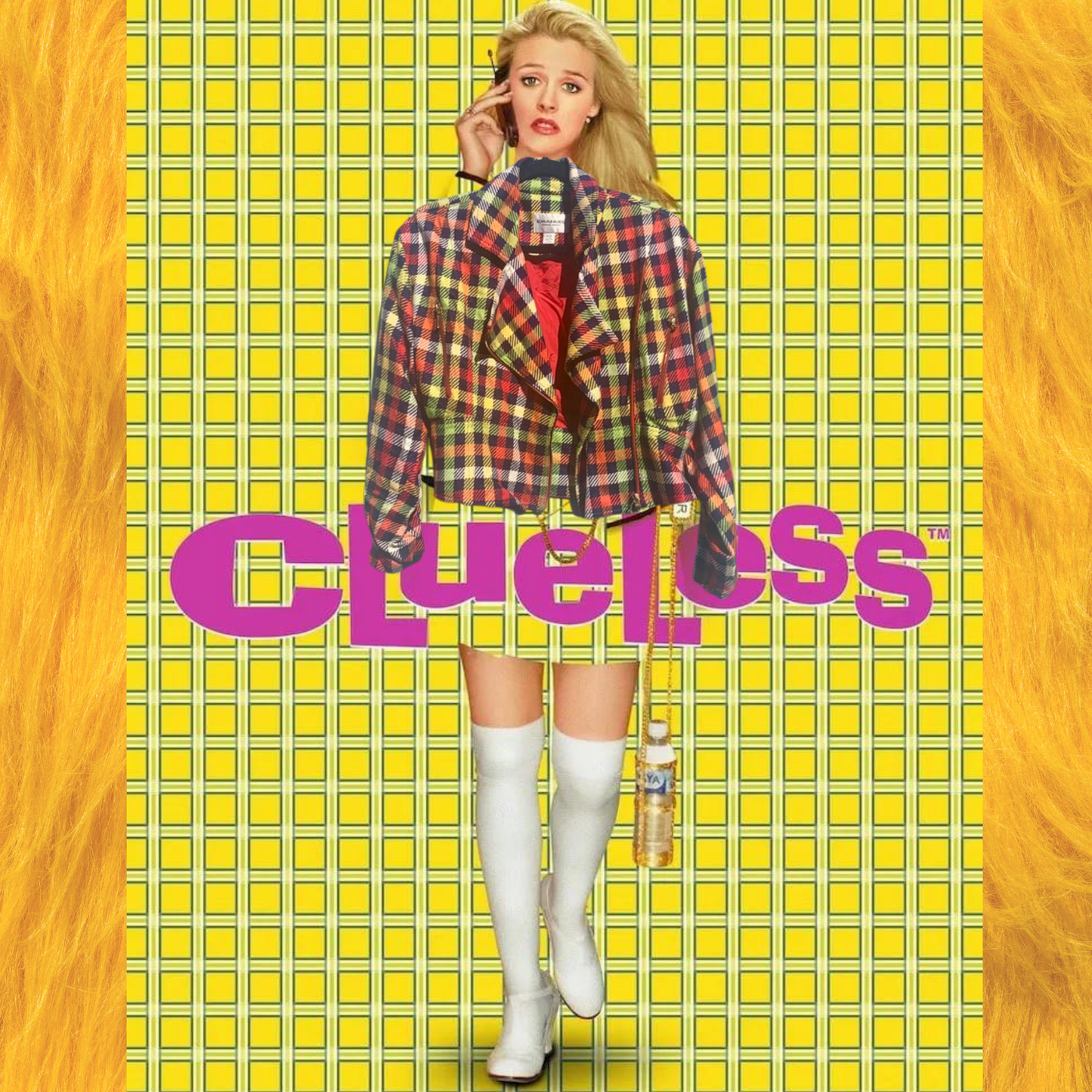 Clueless Plaid Neon Ungaro Moto Jacket