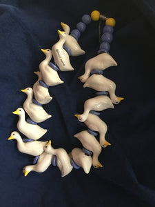 Parrot Pearls Ceramic Goose Necklace