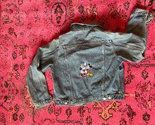 Load image into Gallery viewer, Mickey n Minnie Embroidered Crop Denim