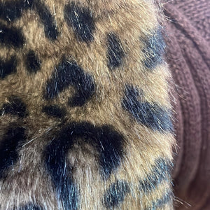Carly St. Claire leopard print faux fur sweater back zip up vest