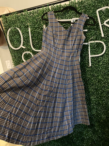 Summer Plaid 1950’s Cotton Seersucker but Goth Dress