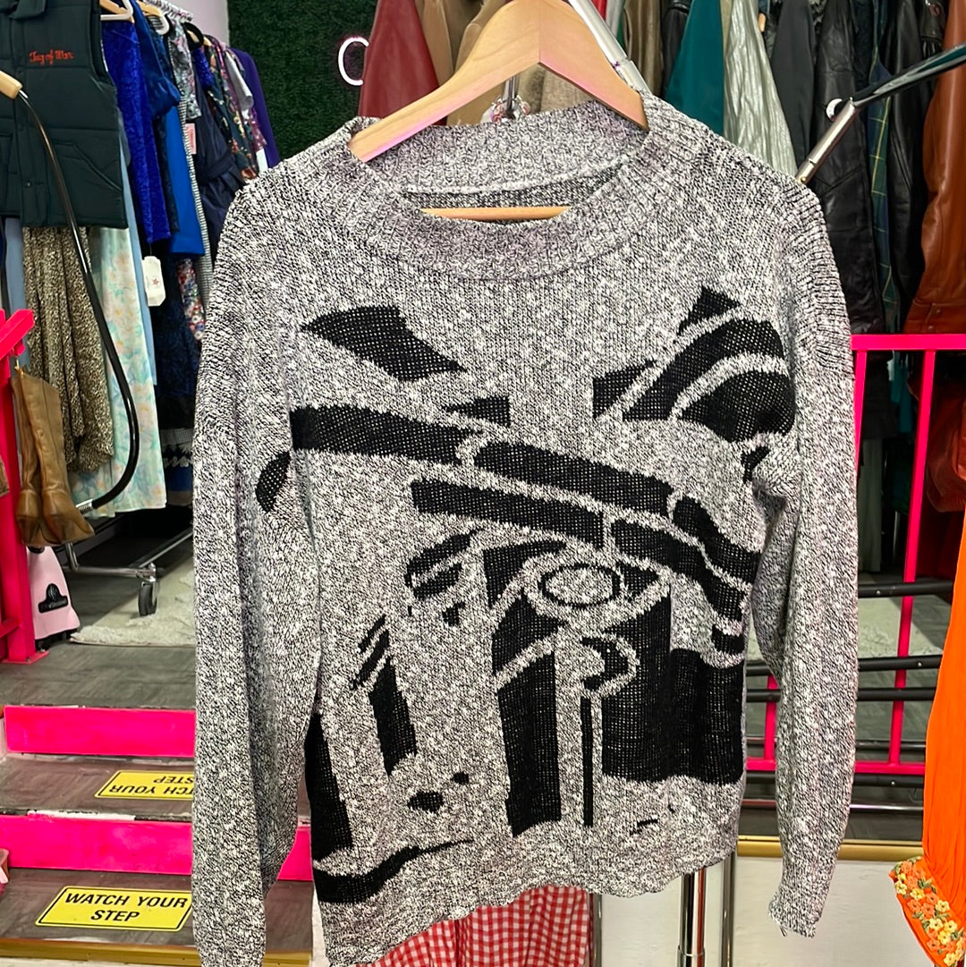 Black and White 90’s marled sweater