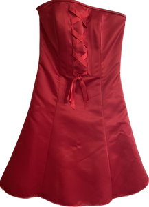 Jessica McClintock for Gunne Sax red strapless corset mini dress