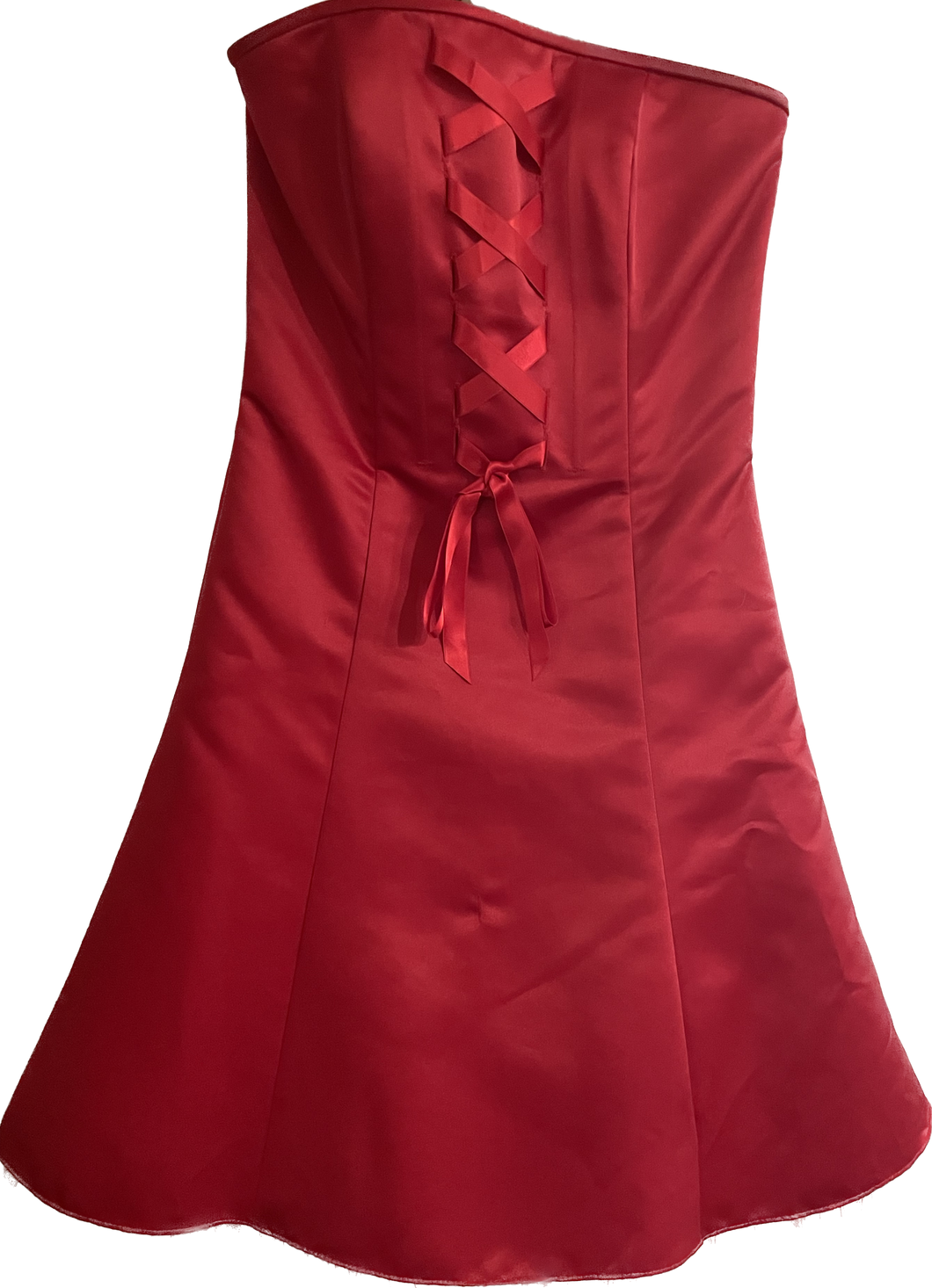 Jessica McClintock for Gunne Sax red strapless corset mini dress